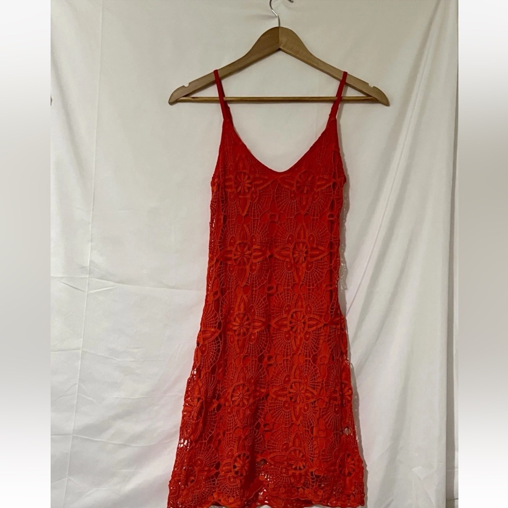 Jack. Dress Lace Red/Rust Women’s Small. Bohemian. Summer Fun. Spaghetti Strap. - Picture 4 of 5